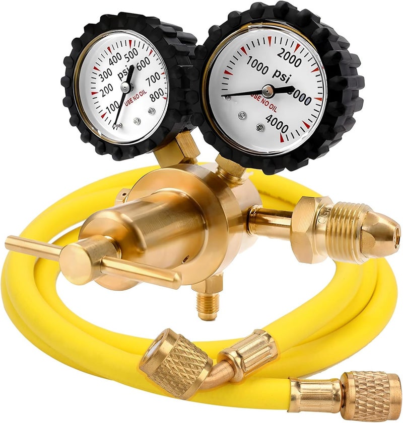 Tutor Auto Nitrogen Regulator with 0-800 PSI Delivery Pressure, 60" Hose CGA580 Inlet Connection and 1/4'' Male Flare Outlet Connection - Image 1